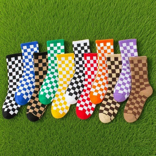 Checkerboard Sporty Socks
