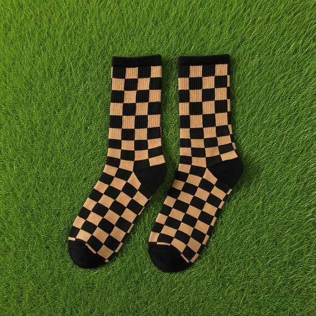 Checkerboard Sporty Socks