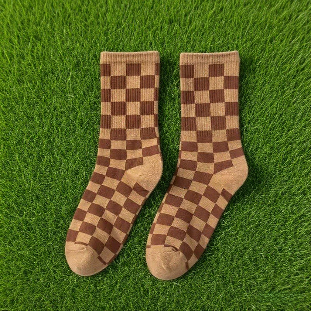 Checkerboard Sporty Socks