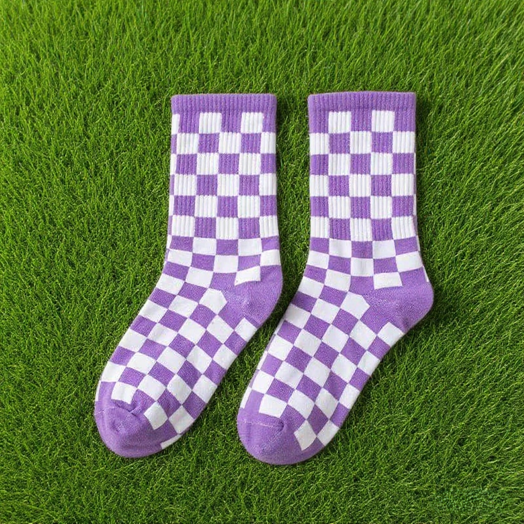 Checkerboard Sporty Socks