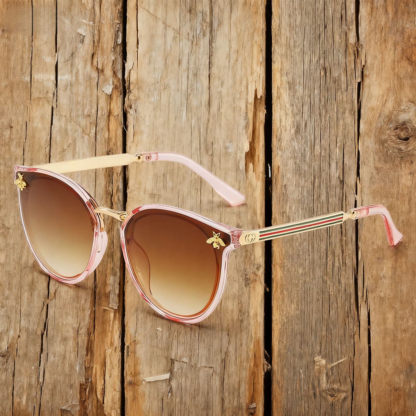 Vintage Round-Frame Little Bee Sunglasses