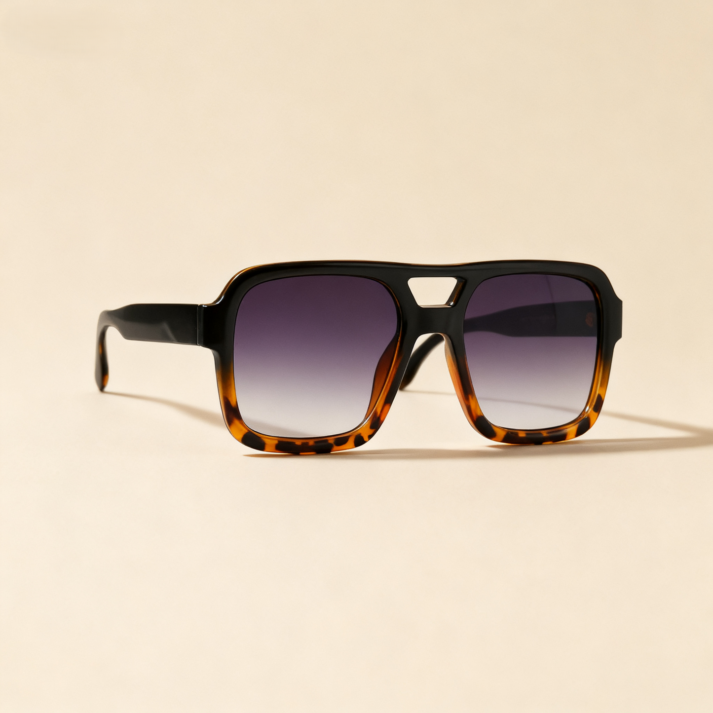 Vintage Double Beam Large Frame Sunglasses