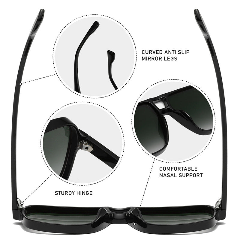 Classic Square-Frame Double Beam Sunglasses