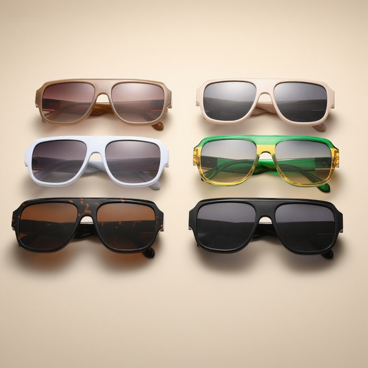 Classic Square-Frame Double Beam Sunglasses