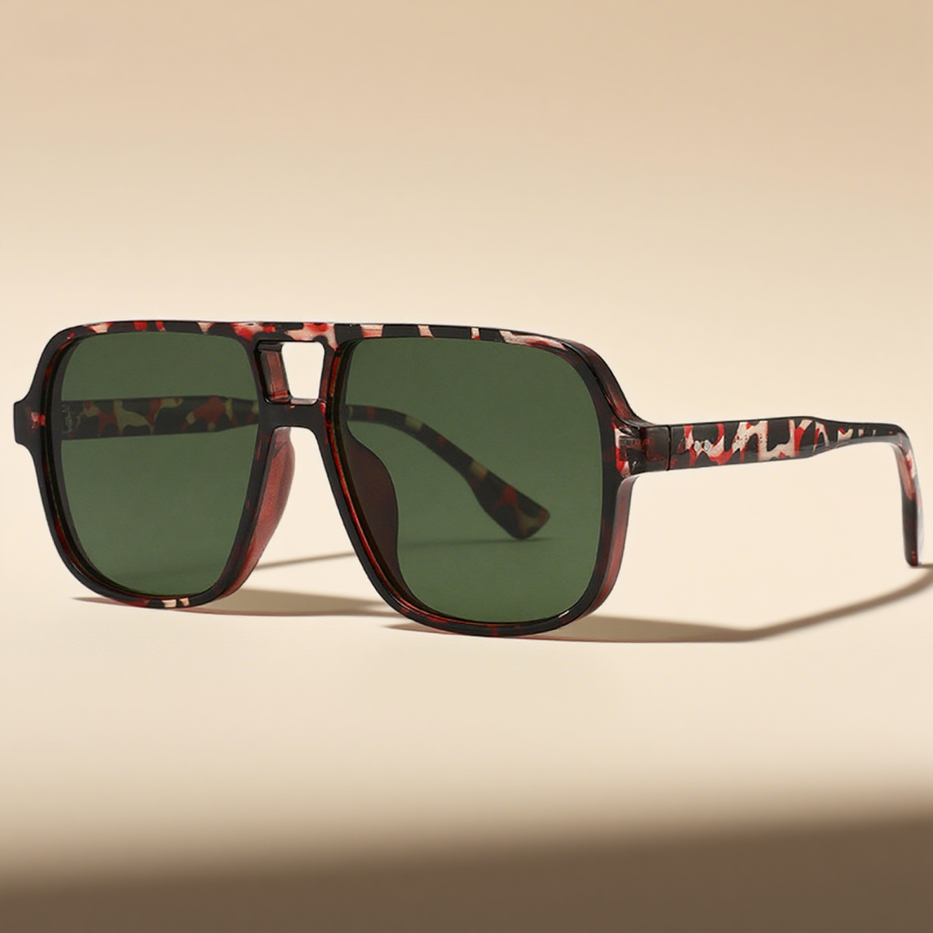 Classic Square-Frame Double Beam Sunglasses
