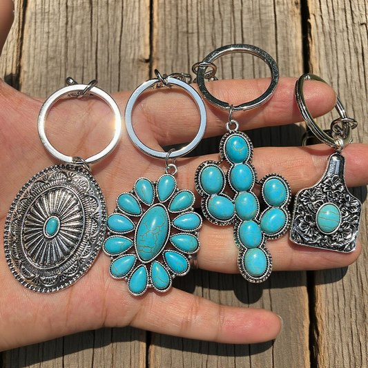 Western Style Turquoise Keychain