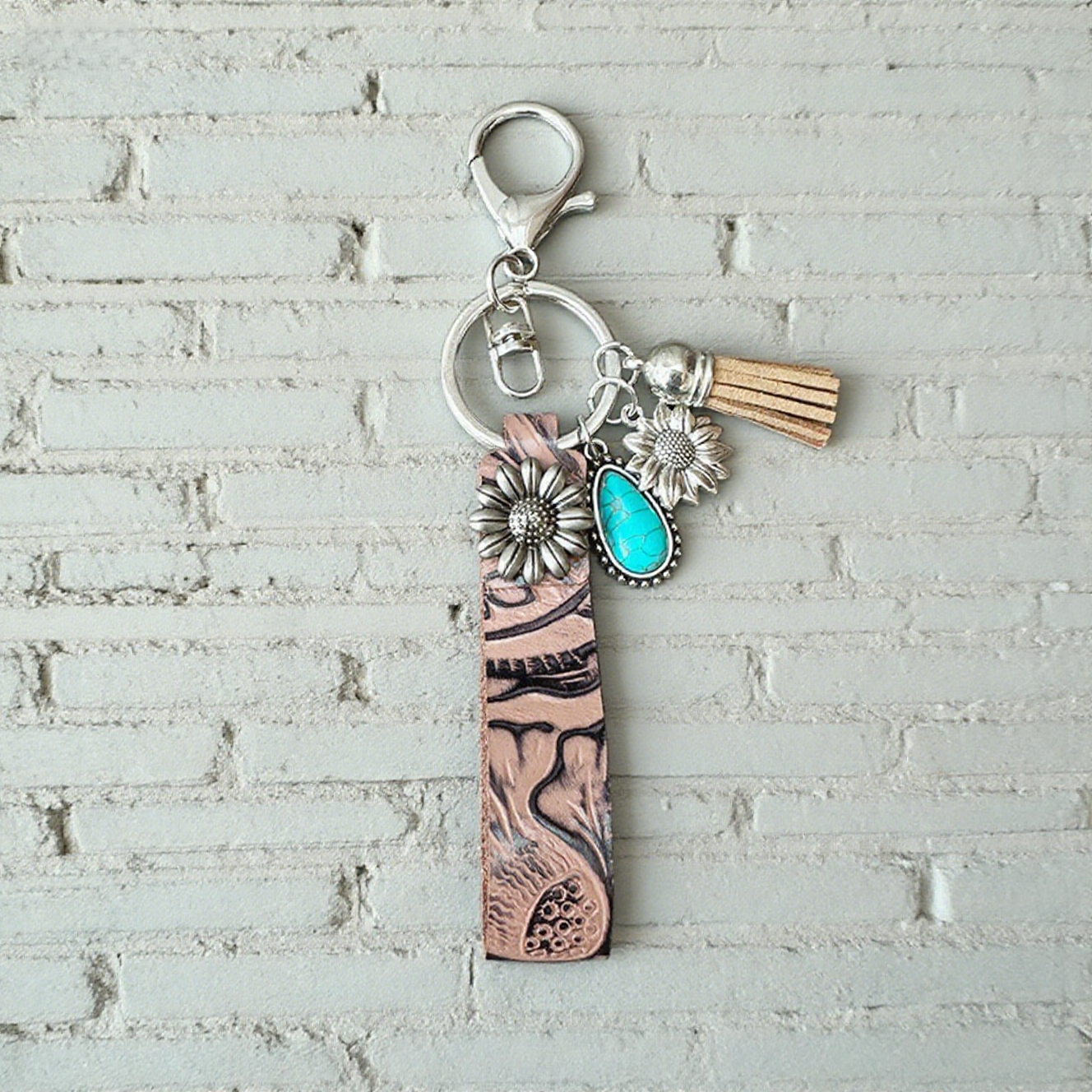 Western Cowboy Vintage Turquoise Keychain