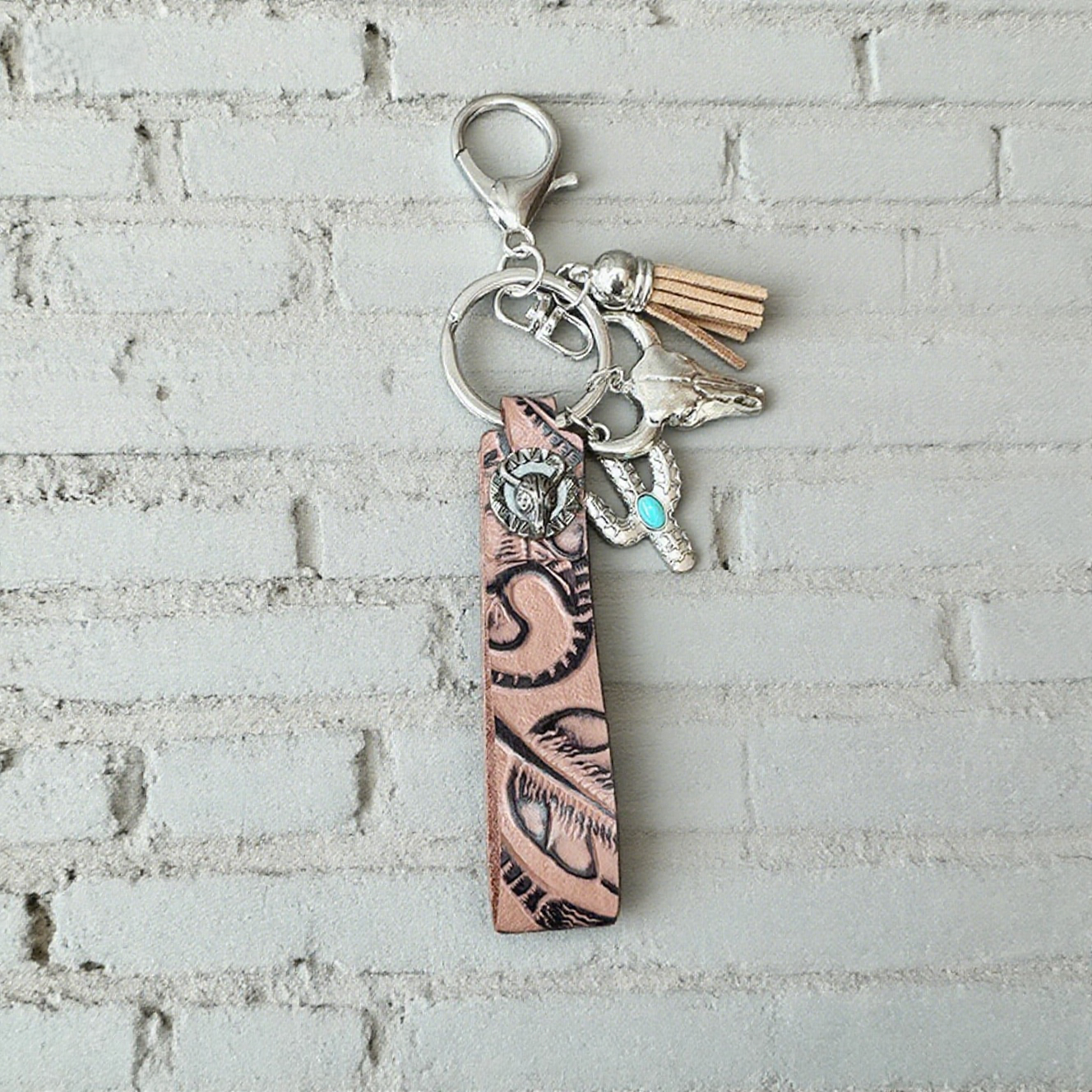 Western Cowboy Vintage Turquoise Keychain