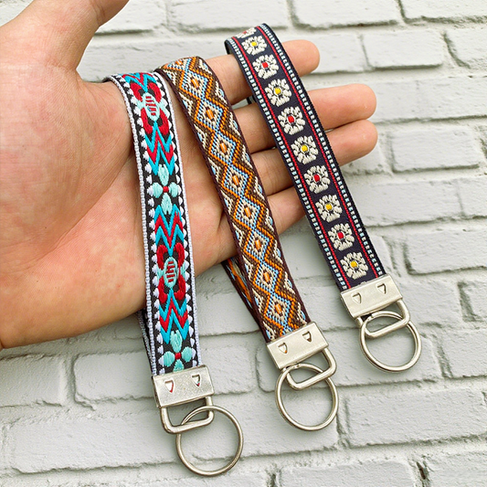 Vintage Ethnic Embroidered Keychain