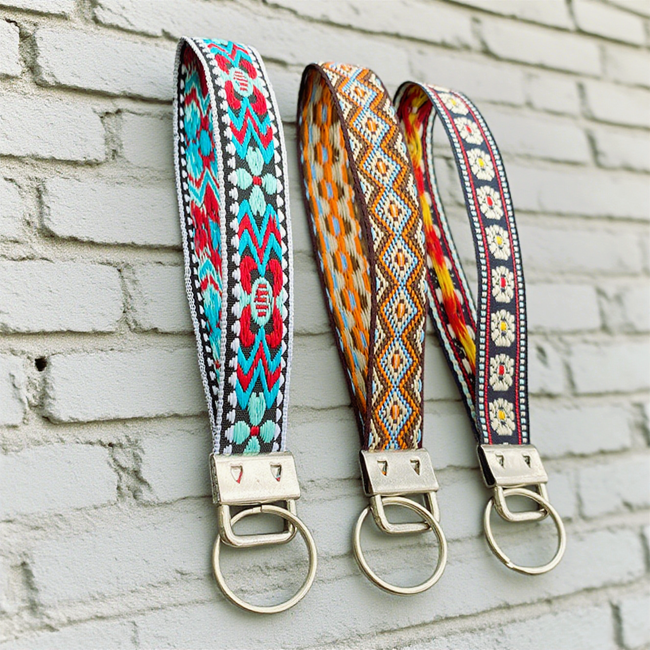 Vintage Ethnic Embroidered Keychain
