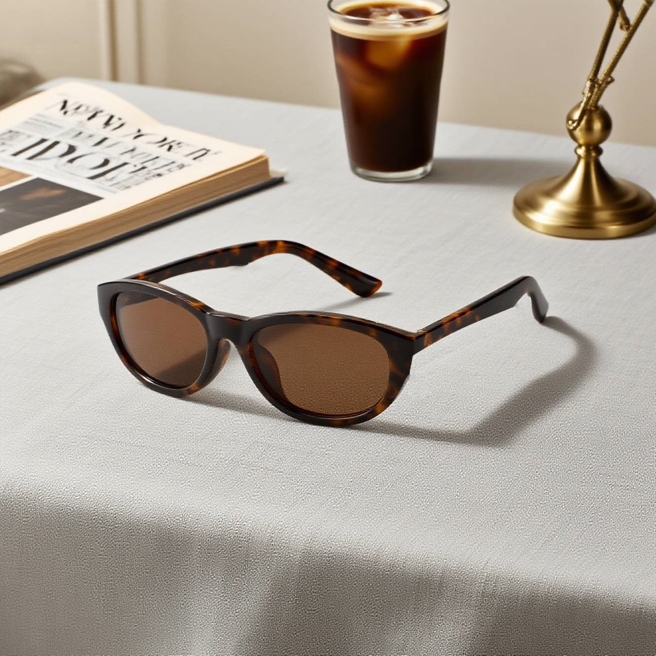 Stylish Vintage Sunscreen Oval Sunglasses