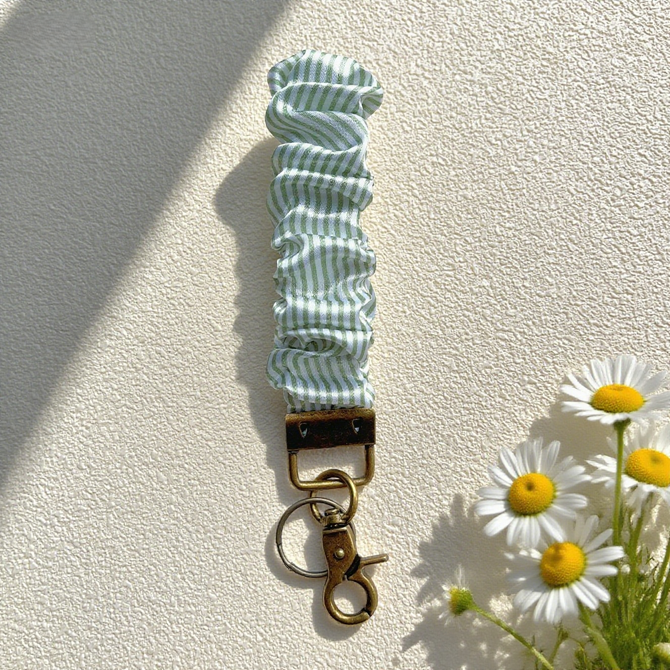 Floral & Checkered Scrunchie Keychain