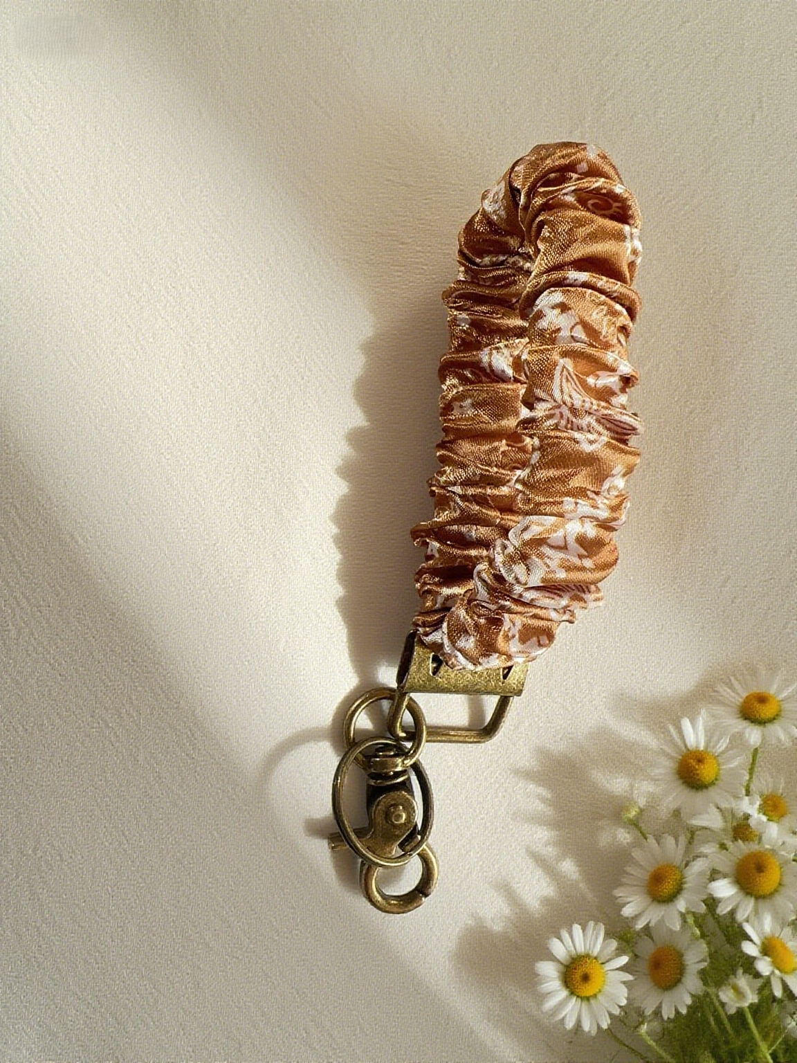 Floral & Checkered Scrunchie Keychain