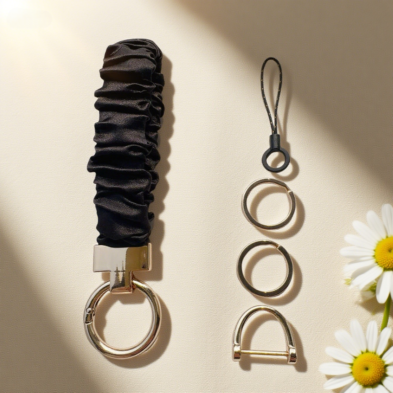 Soft Luxe Scrunchie Wristlet Keychain