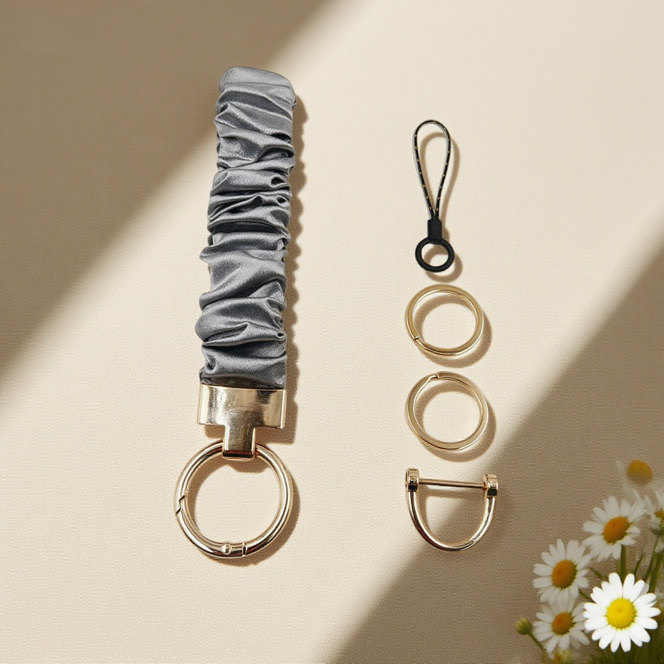 Soft Luxe Scrunchie Wristlet Keychain