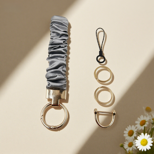 Soft Luxe Scrunchie Wristlet Keychain