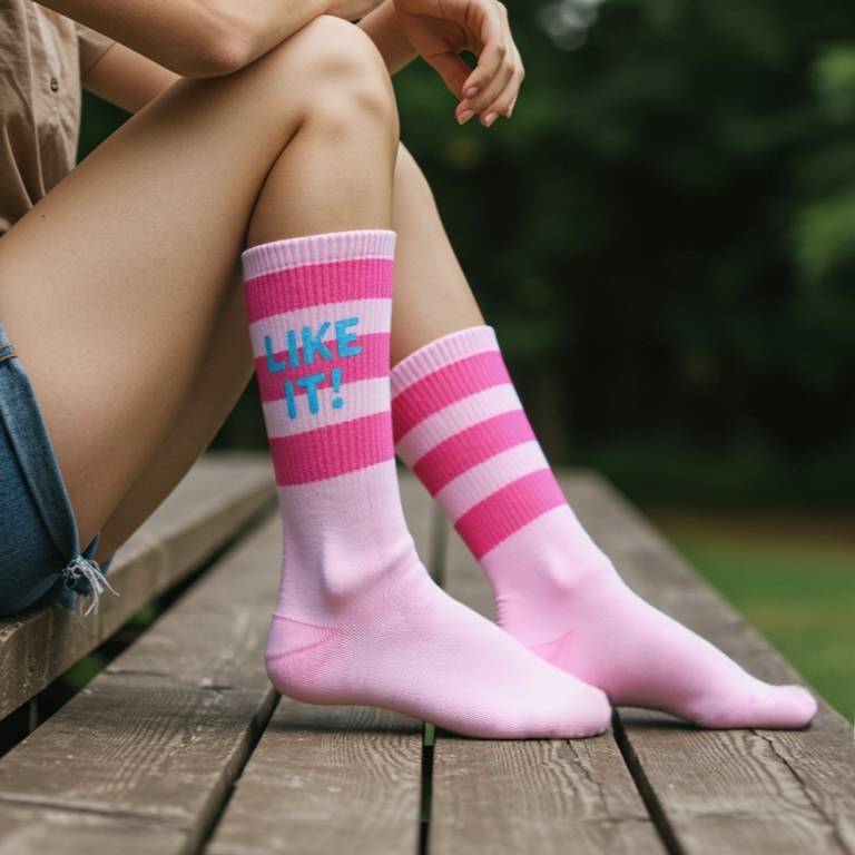 Striped Letter Athletic Socks