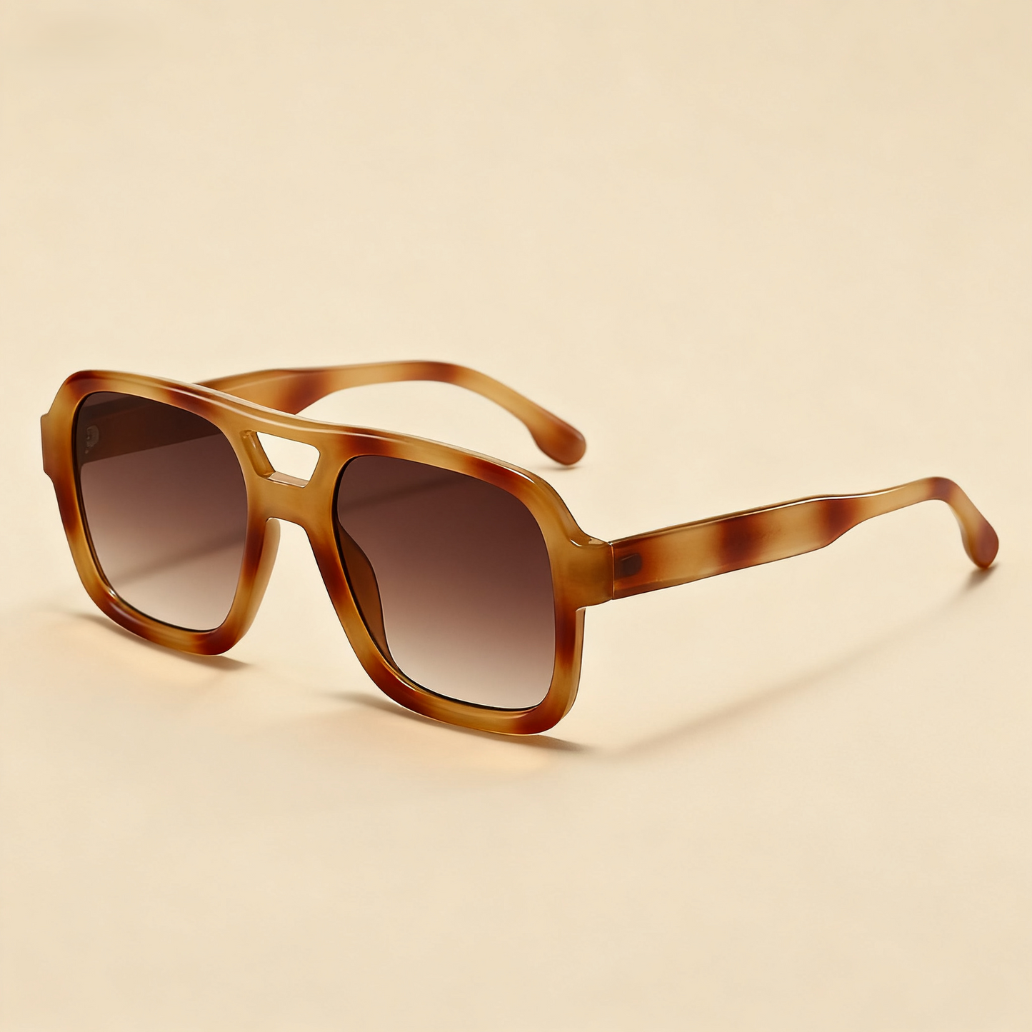 Vintage Double Beam Large Frame Sunglasses