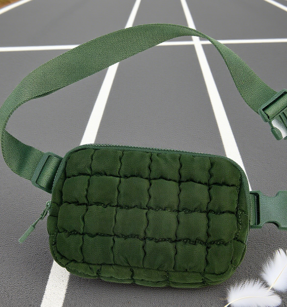Quilted sports yoga crossbody belt waist bags