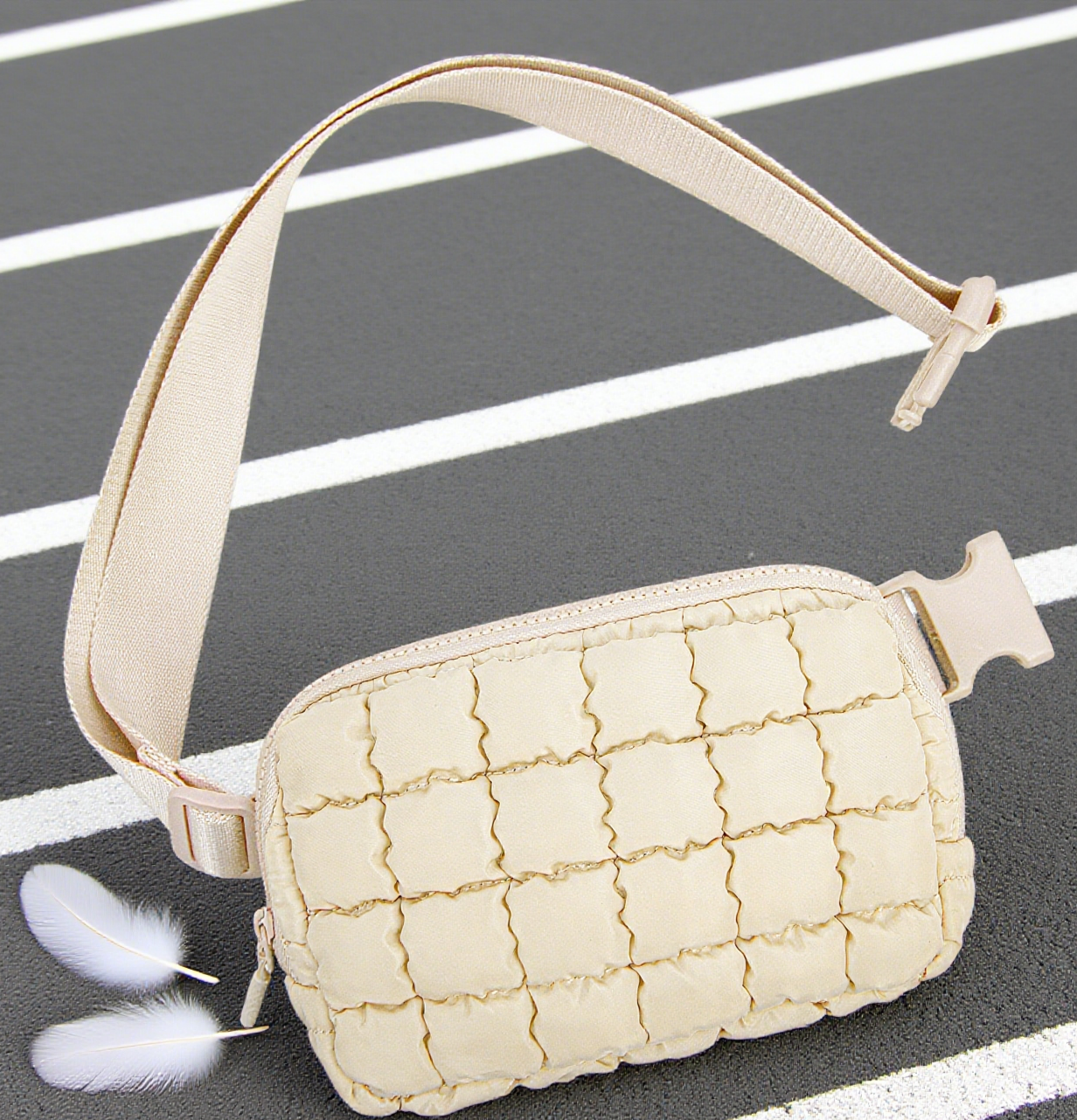Quilted sports yoga crossbody belt waist bags