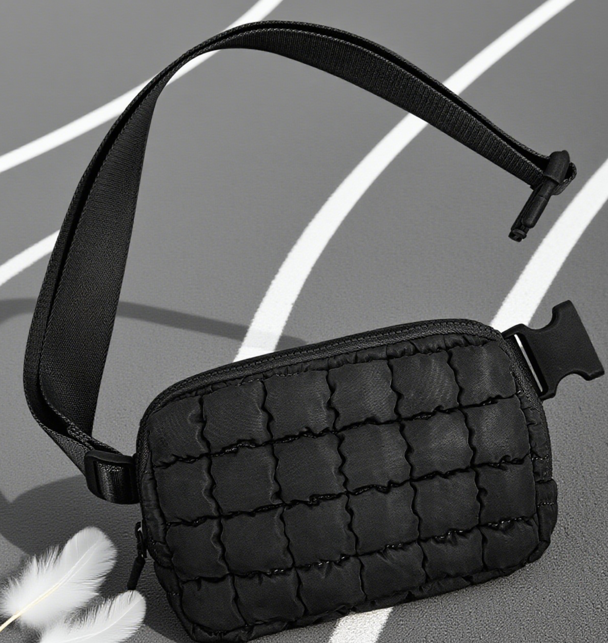 Quilted sports yoga crossbody belt waist bags
