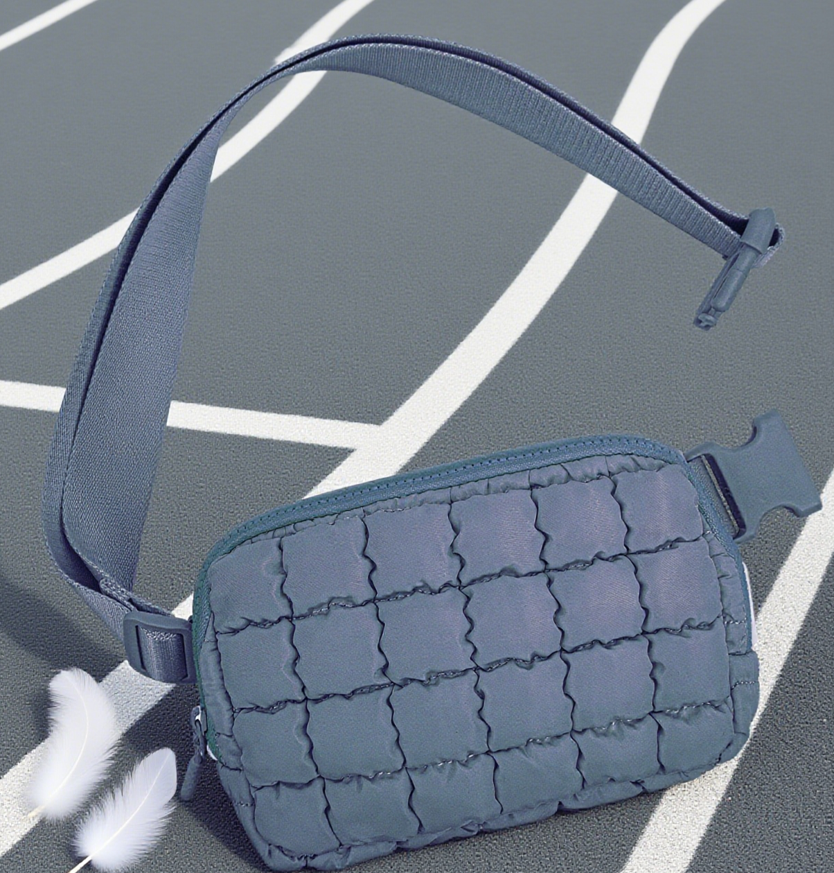 Quilted sports yoga crossbody belt waist bags