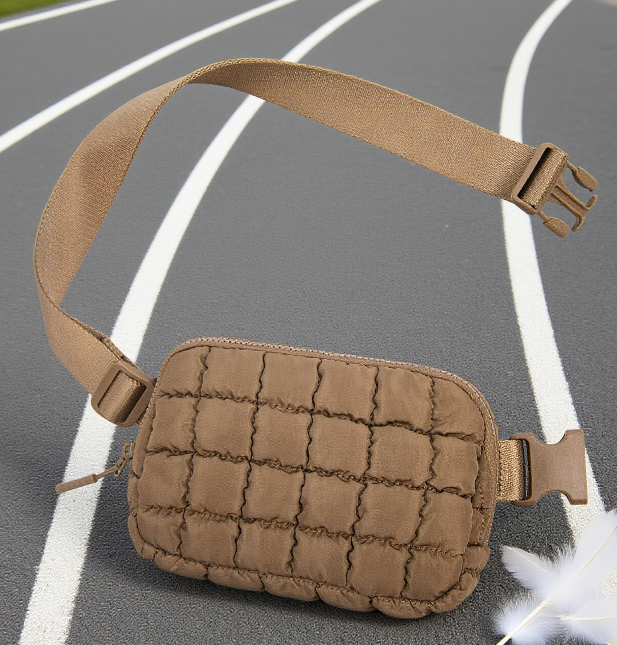 Quilted sports yoga crossbody belt waist bags