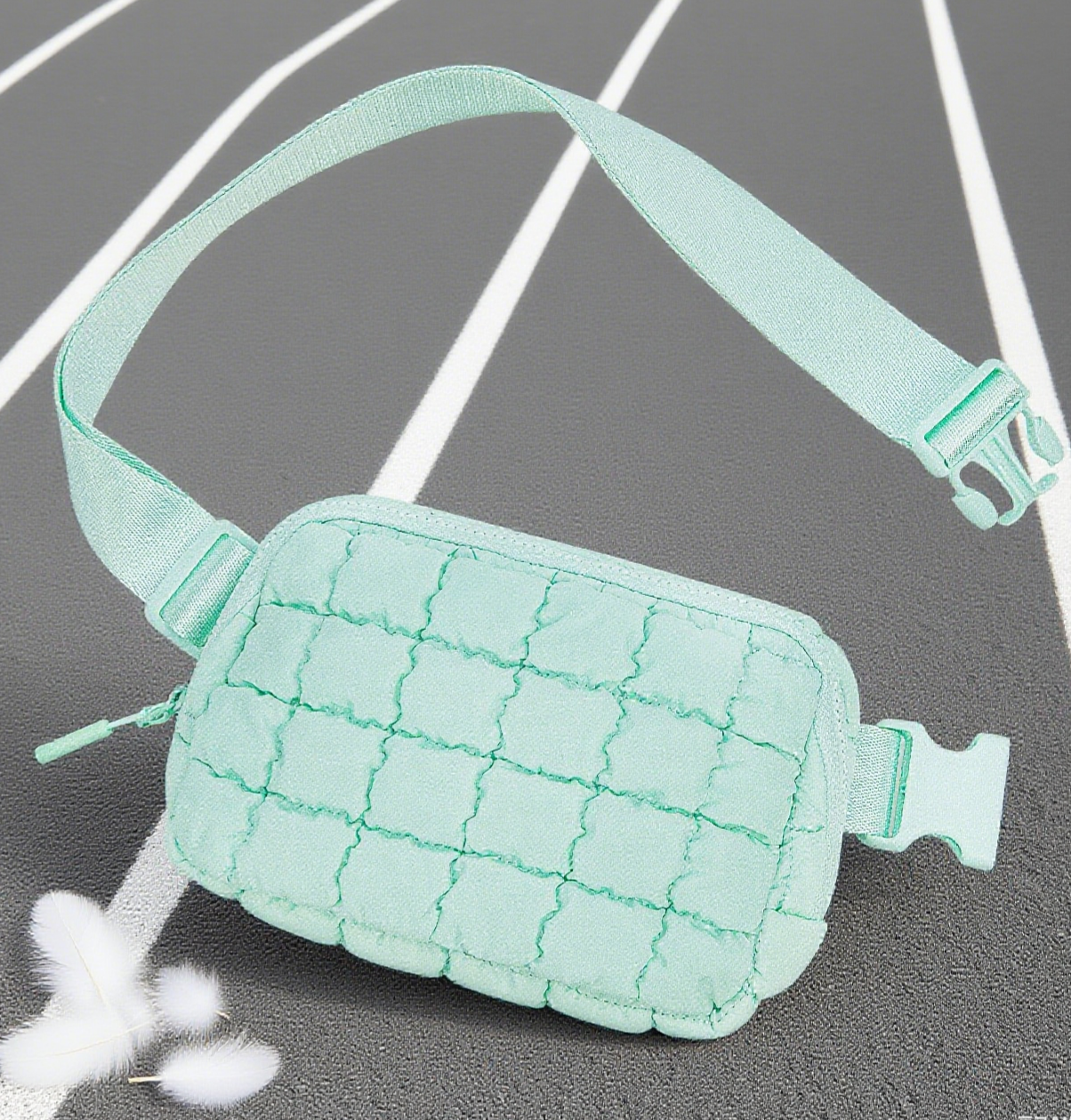Quilted sports yoga crossbody belt waist bags