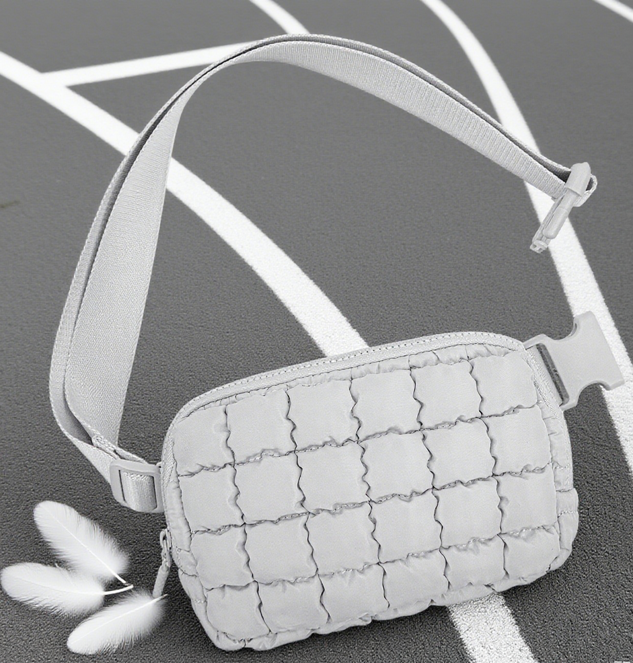 Quilted sports yoga crossbody belt waist bags