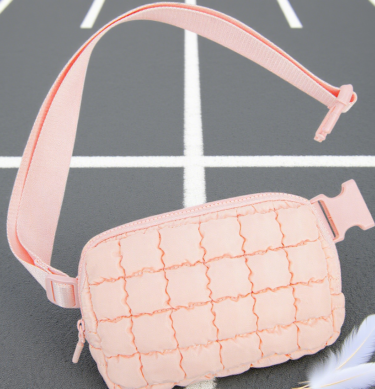 Quilted sports yoga crossbody belt waist bags
