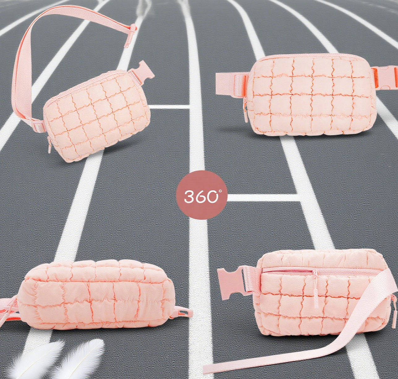 Quilted sports yoga crossbody belt waist bags