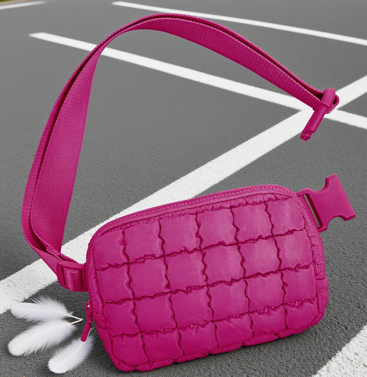 Quilted sports yoga crossbody belt waist bags
