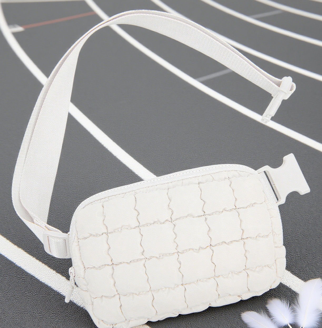 Quilted sports yoga crossbody belt waist bags
