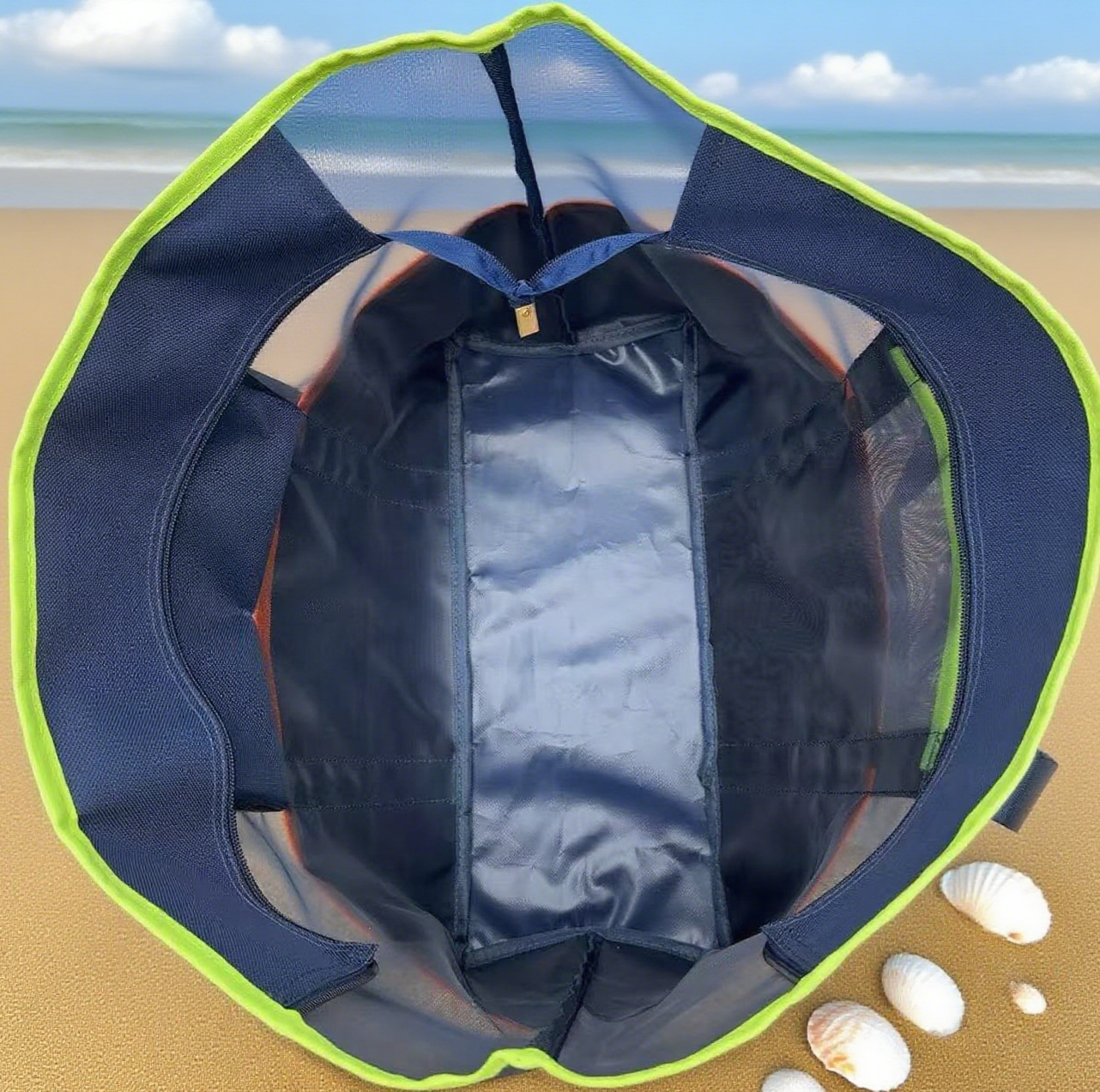 Mesh tote bag beach toiletry bag