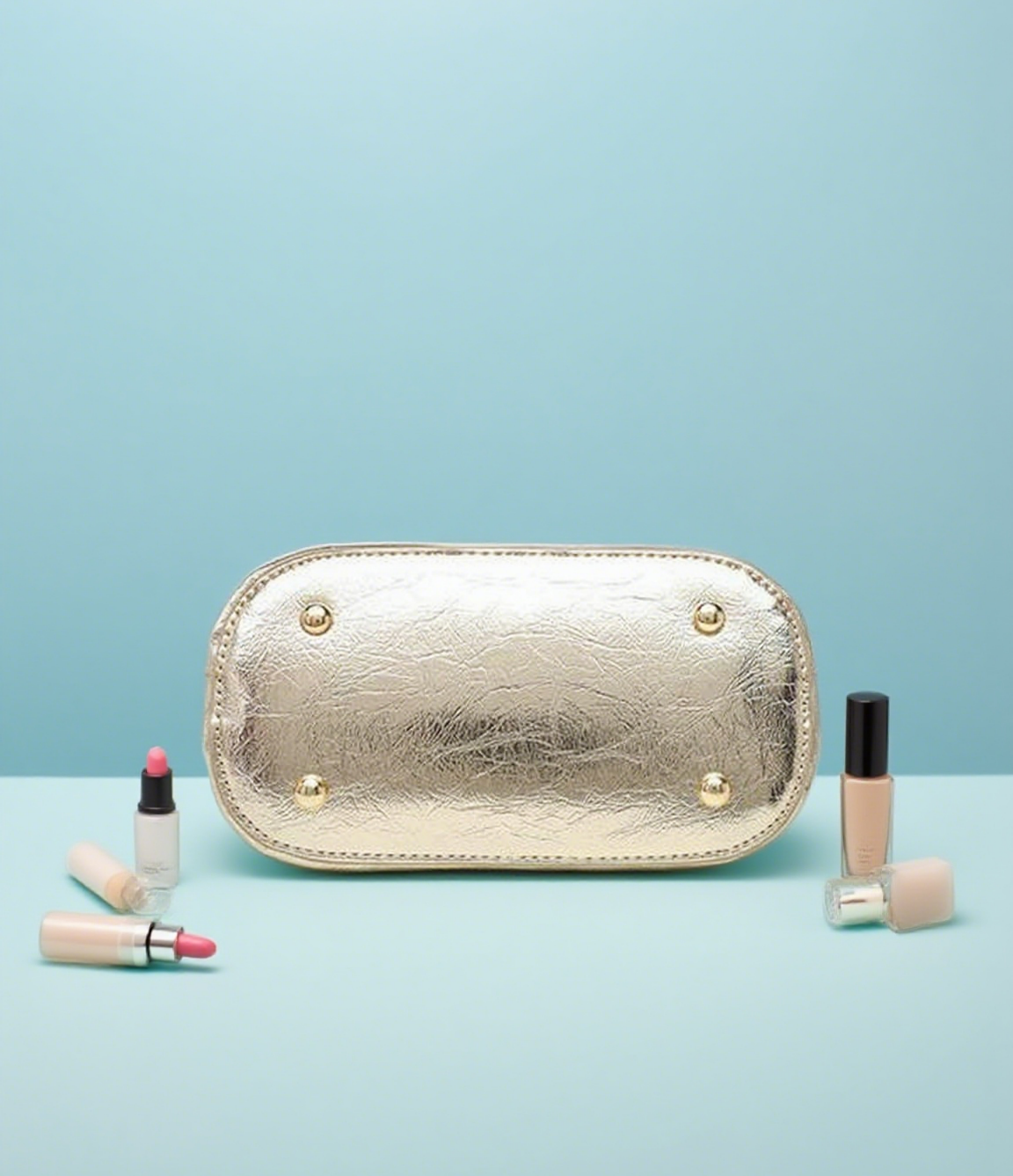 Shiny studded shell mini crossbody bag