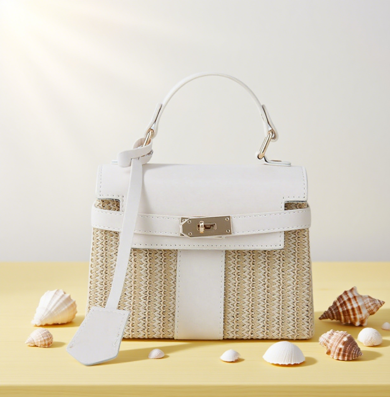 Straw Kylie crossbody bag