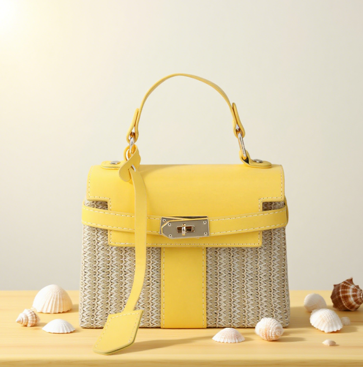 Straw Kylie crossbody bag
