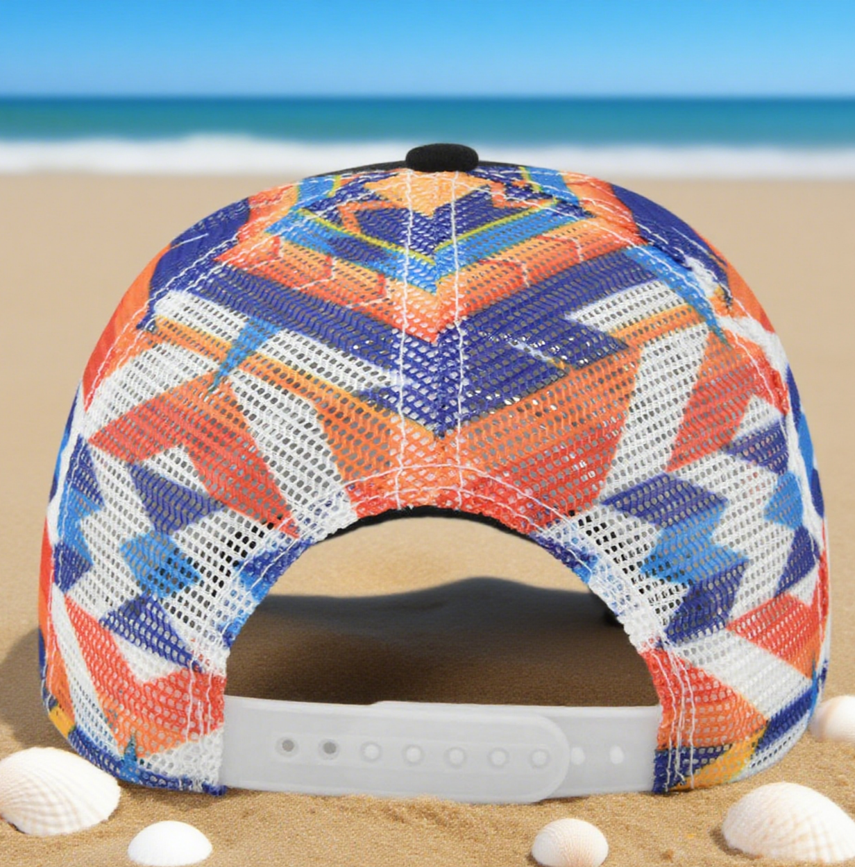 Colorful printed mesh trucker cap