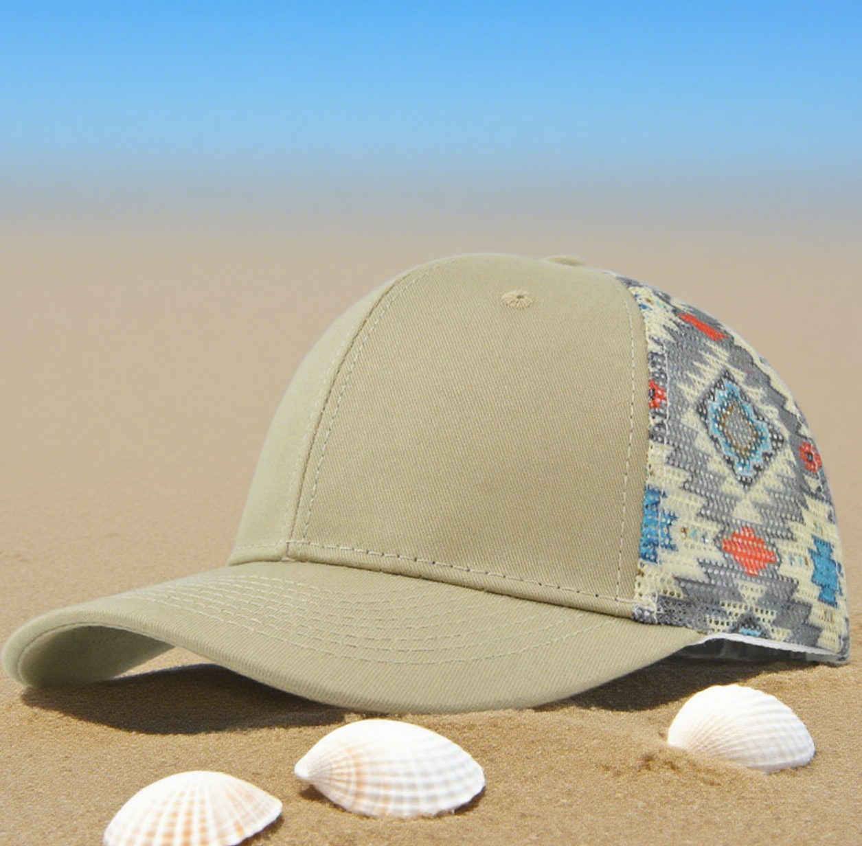 Colorful printed mesh trucker cap