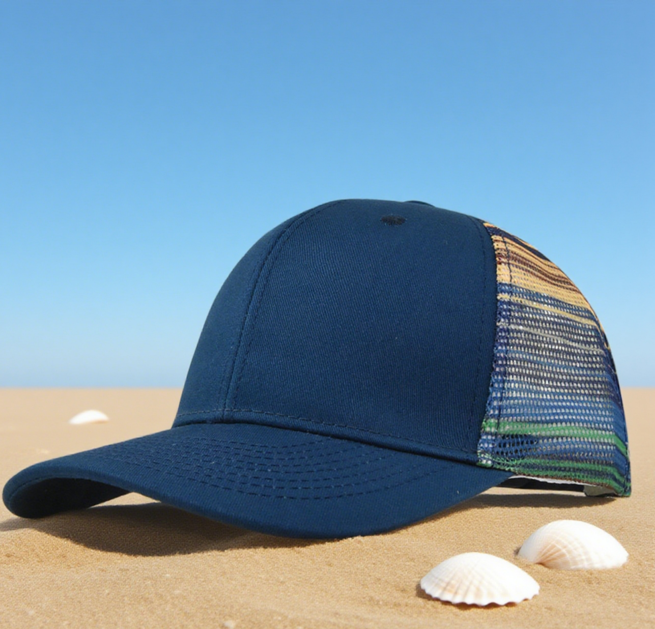 Colorful printed mesh trucker cap