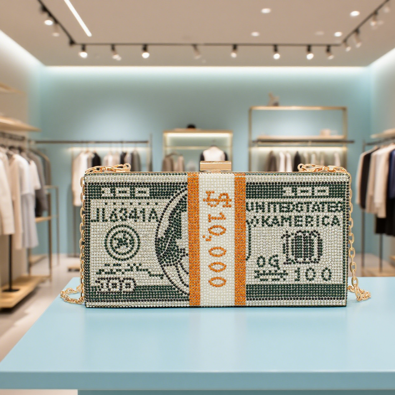Fun diamond dollar box crossbody bag