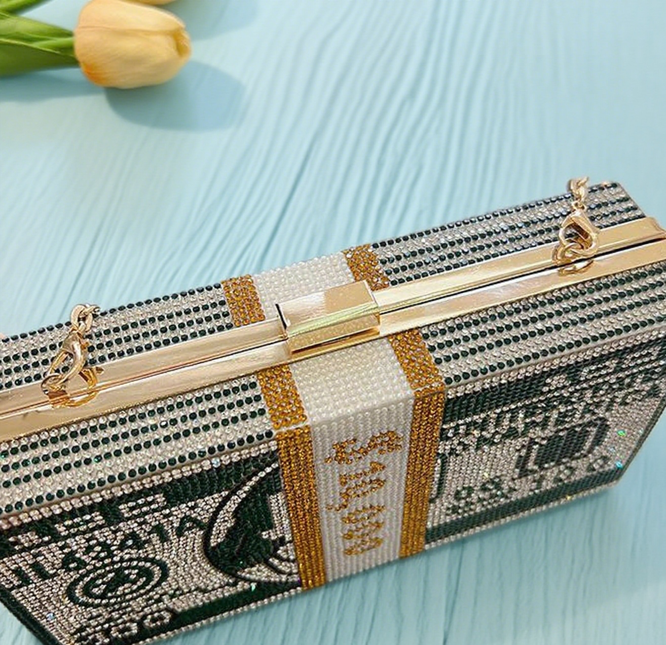 Fun diamond dollar box crossbody bag