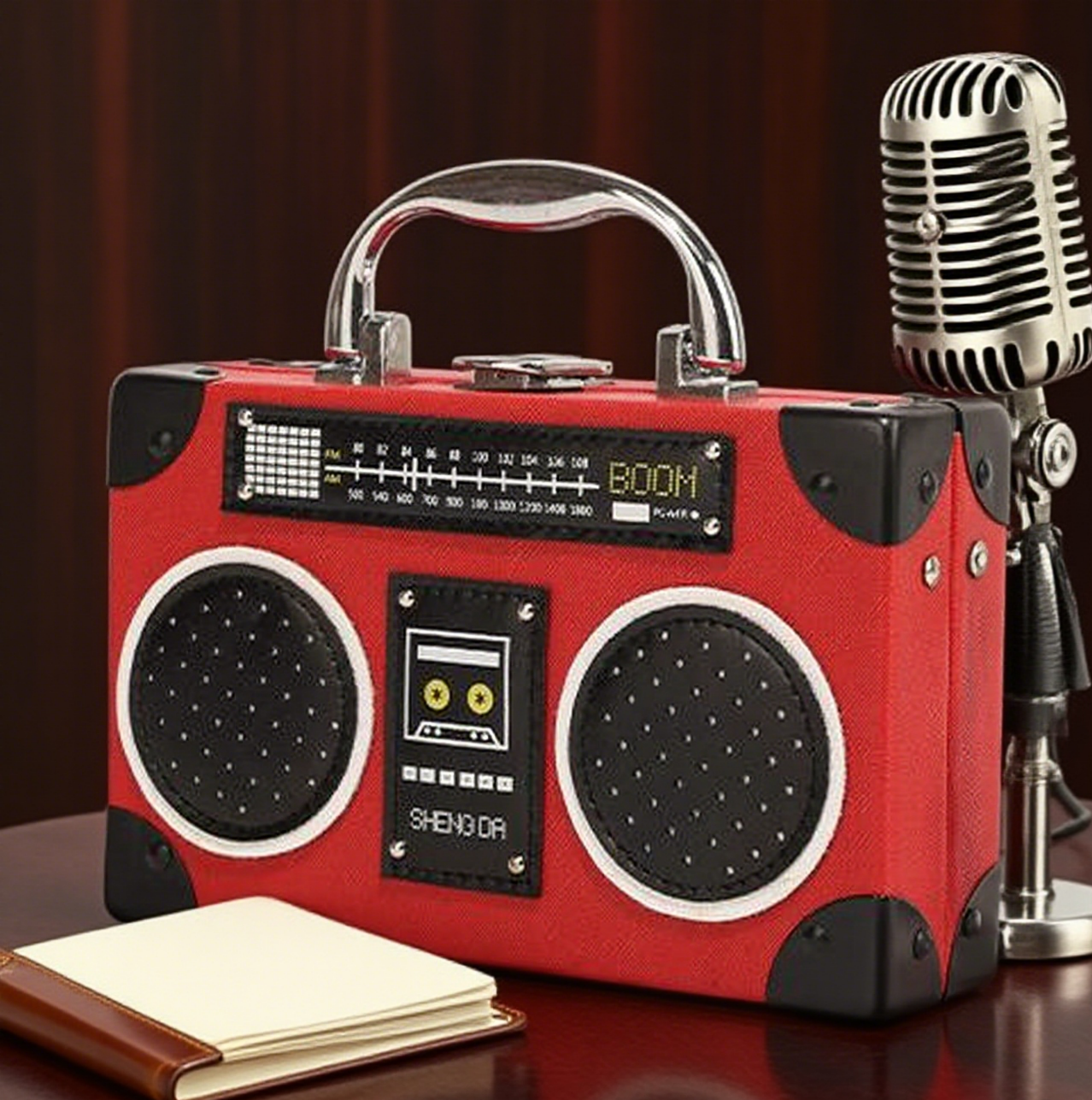 Fun radio shape box crossbody bag