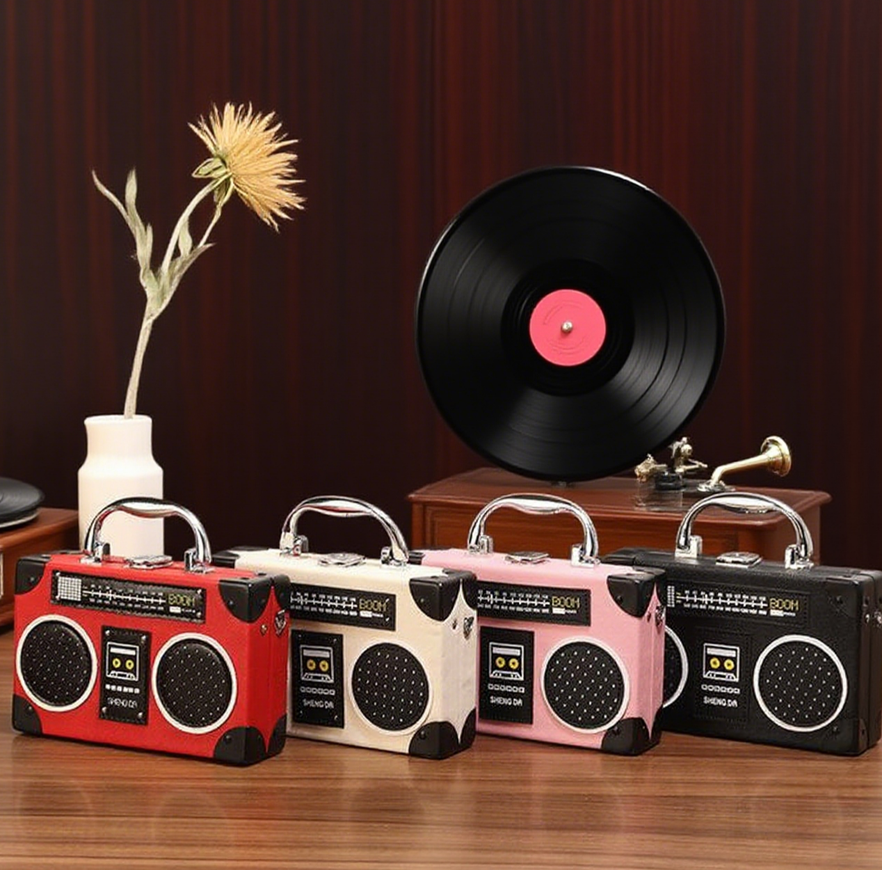 Fun radio shape box crossbody bag