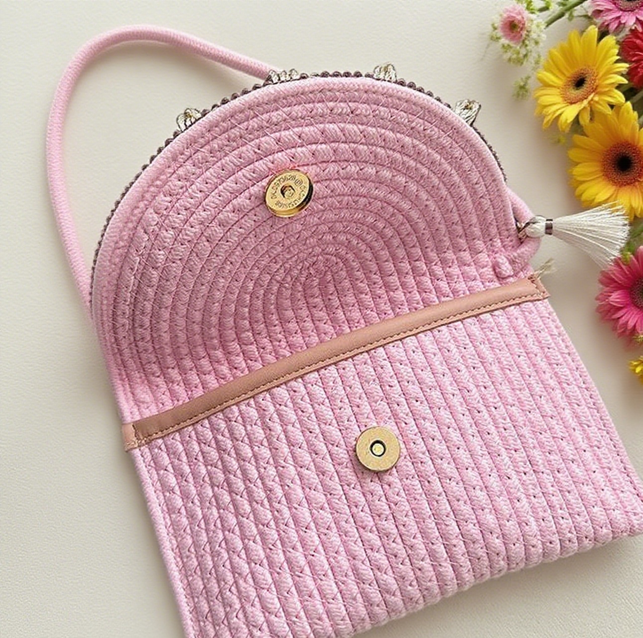 Bohemian tassel staw crossbody bag