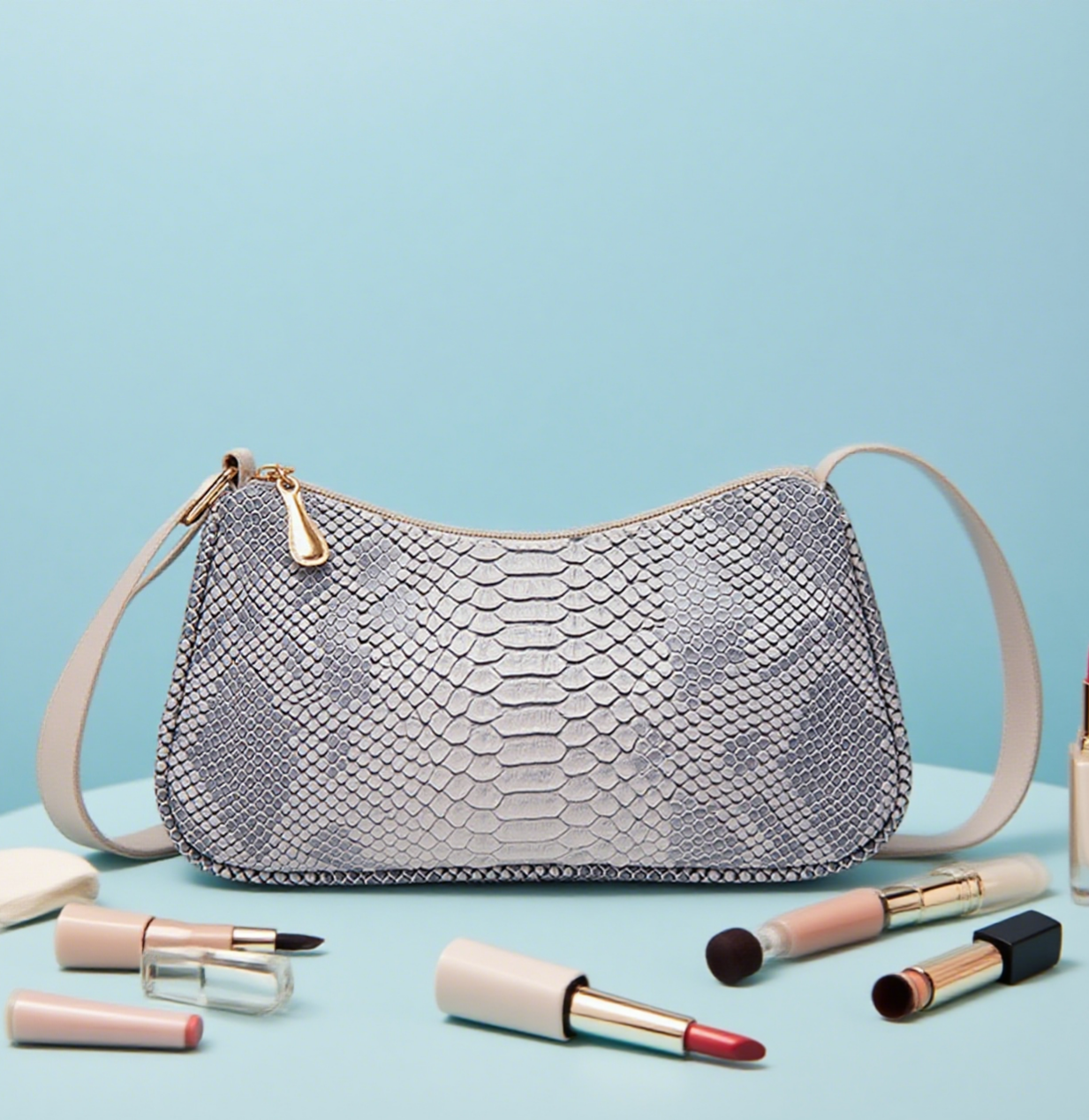 Snake crossbody hobo bag