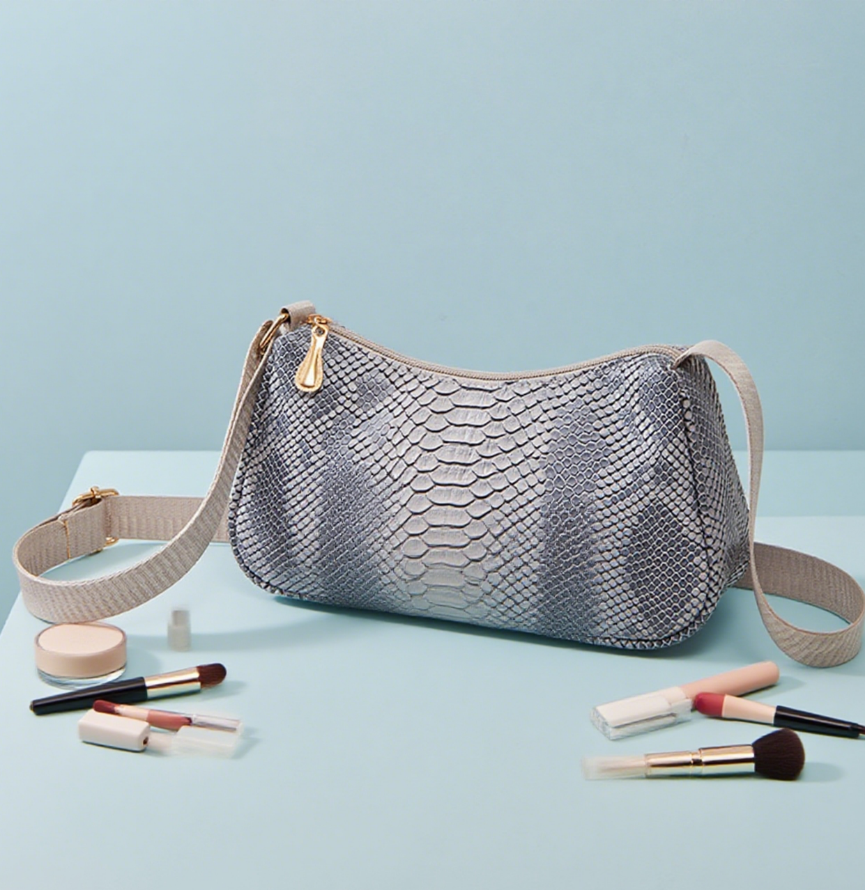 Snake crossbody hobo bag