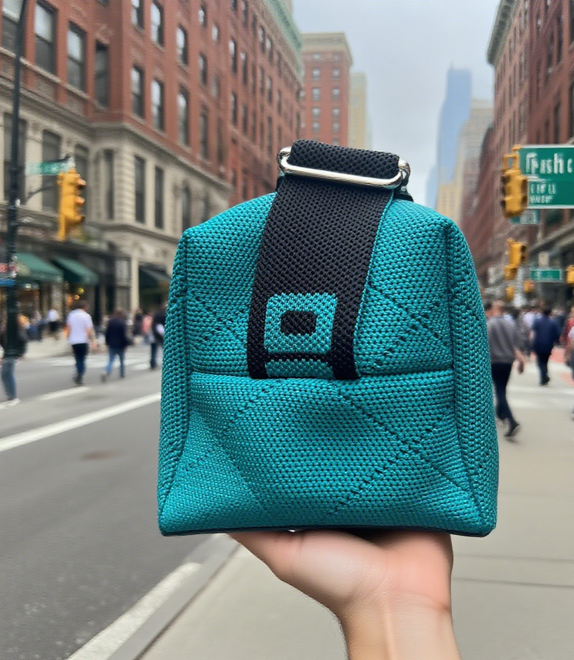 Lightweight knitted crossbody bag