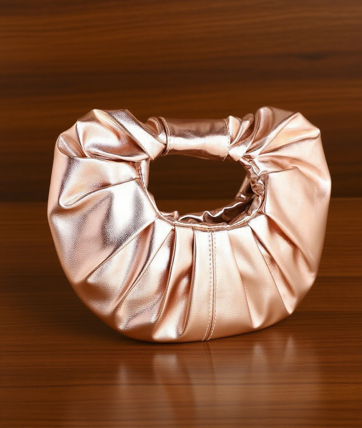 Elegant shiny metal party clutch