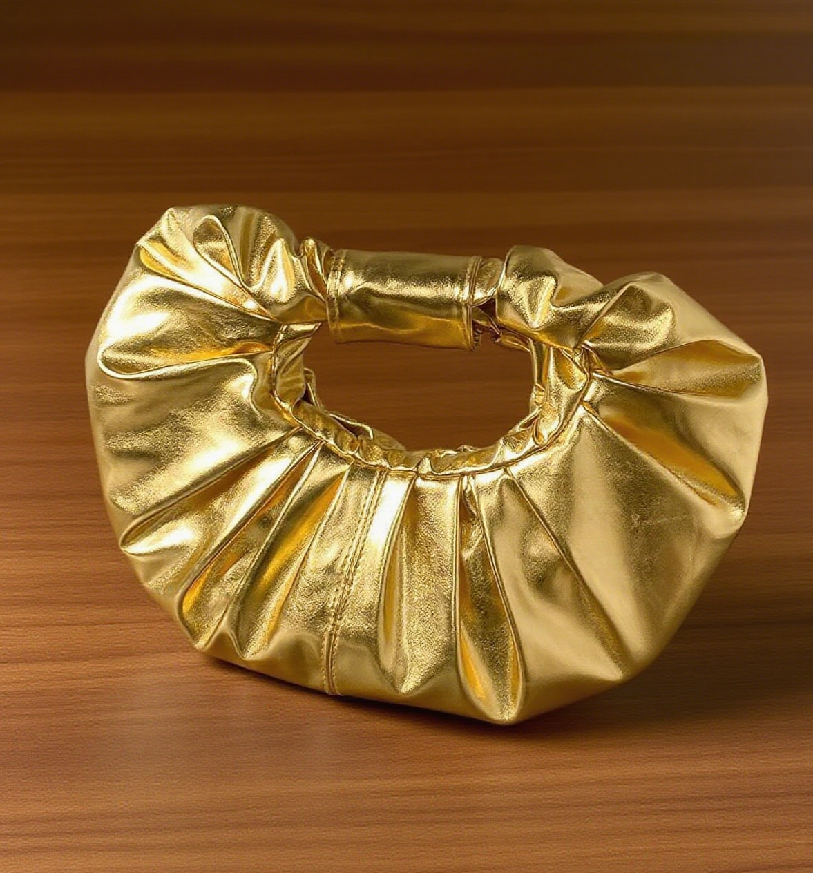 Elegant shiny metal party clutch